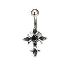 Christian Cross Navel Piercing Accessories Gold Silver Color Belly Button Rings