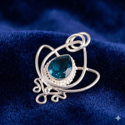 Daughters Day Deal Pear Apatite Sterling Silver Anniversary Fine Pendant Jewelry