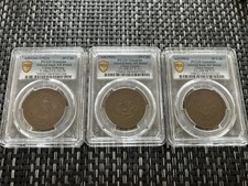 Lot of 3 China Empire & Sinkiang Dragon Copper Coins PCGS Genuine VF-XF Detail