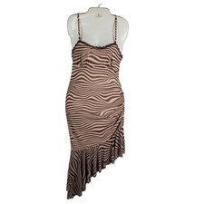Wild Fable Zebra Print Asymmetrical Mini Mesh Dress Sz Small NWT Y2K Edgy