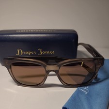 New Draper James Florence Crystal Taupe Square Sunglasses 52 18 146 SU0025