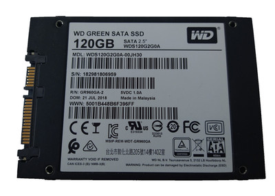 WESTERN DIGITAL 120GB SSD SATA WDS120G2G0A-00JH30 S/N: 182981806959 #NFP3150