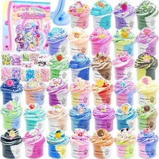 Butter Slime Kit for Girls 35 Pack, Party Favors with Watermelon, Coffee, Mint