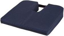 DMI Sloping Back Foam Seat Cushion, Coccyx Pain Relief, 16x18x2-4 in, Navy