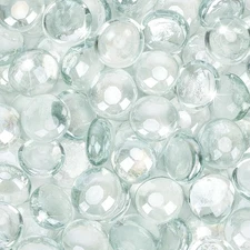 10 Pound Fire Glass Beads, 1/2" Reflective Round Fire Glass Drops for Firepla...