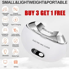 Safety Electric Nail Clipper Automatic Thick Nails Trimmer Rechargeable Tool US