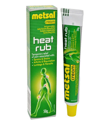 Metsal Heat Rub Cream 50g Rapid Pain Relief for Joints Muscles Sports Therapy