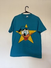 Disney Donald Duck Star Bright Blue RARE VINTAGE T-Shirt Men's L