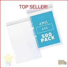 6" x 9" Heavy-Duty Zip Bags - 100 Count - Clear Plastic Reclosable Zipper Baggie
