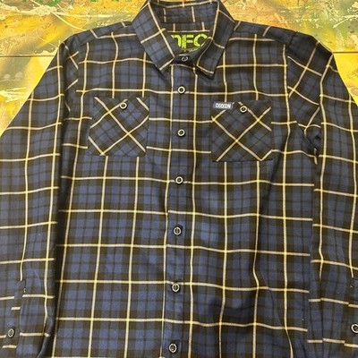 DIxxon DGK Youth Division Flannel Shirt Youth Medium Blue Plaid Long Sleeve