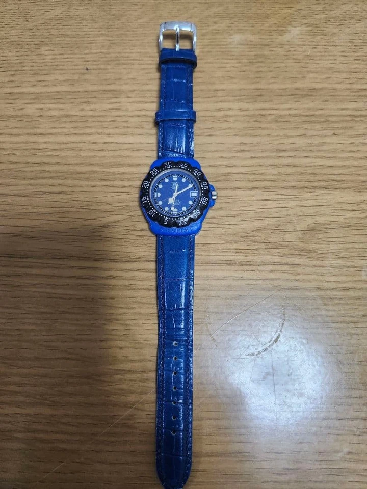 Профессиональные кварцевые часы Tag Heuer Formula 1 200 м синий черный циферблат винтажные б/у - Изображение 4 из 4