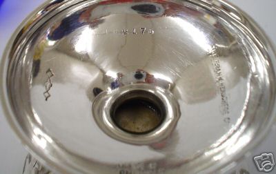  STERLING SILVER Cobalt Lined Swing Handle SUGAR BASKET