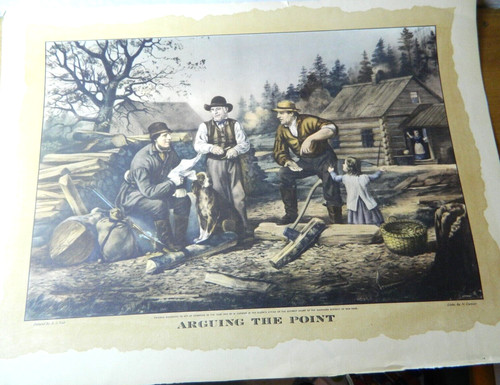 1952 Currier & Ives Lithograph Arguing the Point. SH1