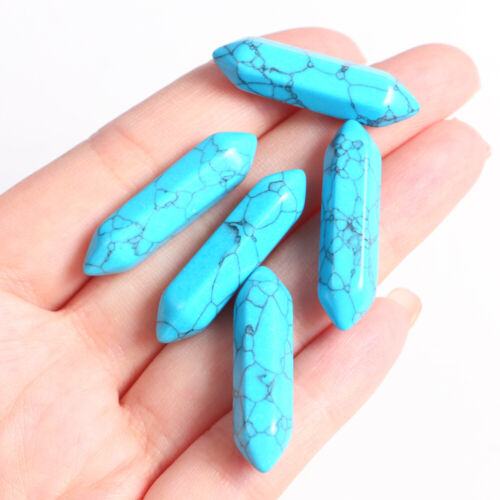 5pcs Natural Chakra Gemstone Double Terminated Point Wand Healing Quartz Crystal - Picture 17 of 51