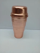 Vintage Aluminum 2 Cup Mixer/Shaker/Drink Smoothie Maker with Lid RIBBED Copper
