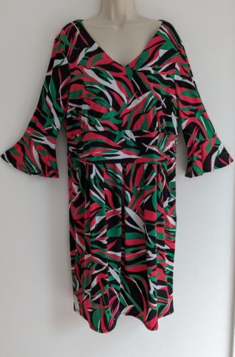 💜 TOGETHER SIZE 18 Beautiful Ladies Vibrant Patterned Dress Ref 19 - Picture 3 of 9