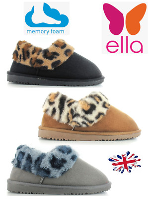 ELLA ROSIE LADIES FULL SLIPPER WARM HARTGUMMISOHLE MEMORY FOAM DAMEN 