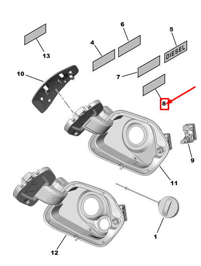 PEUGEOT 208 MK2 P21 Electric Drive Train Vehicle Label 9838476680  