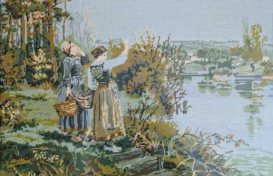 Imagen con aguja enmarcada basada en la famosa pintura de Daniel Ridgway Knight Foto 2 de 4