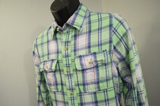 Abercrombie Fitch Muscle Button Up Shirt Plaid Long Sleeve Mens Size Large