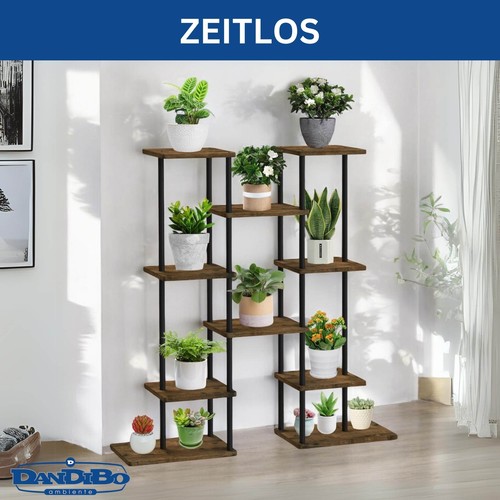 Plateau pour Fleurs Métal Noir 6 Planchers 100 CM Bois 96584 Fleurs Escaliers À - Photo 10/10