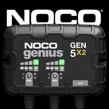 NOCO Genius GEN5X2 2-Bank 10A (5A/Bank) 12V Onboard Marine Battery Charger