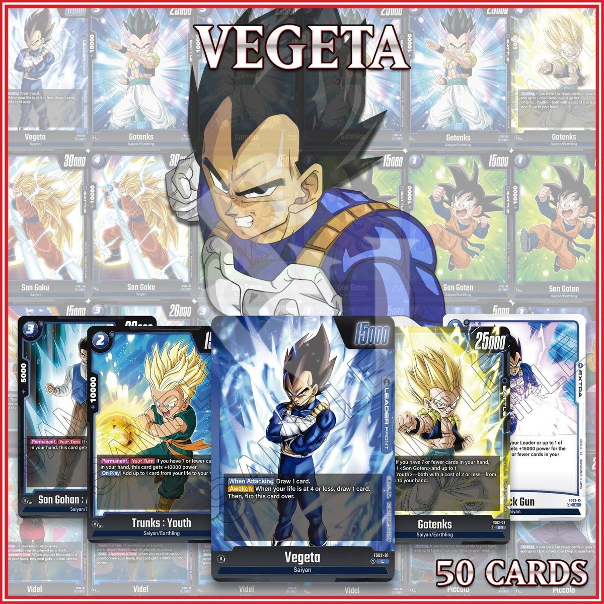 DRAGON BALL SUPER FUSION WORLD Vegeta Deck 50+ Single Cards FS02
