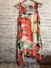 Robbie Bee Dress Womens 10 Watercolor Spring Florals Asymmetric Handkerchief Hem