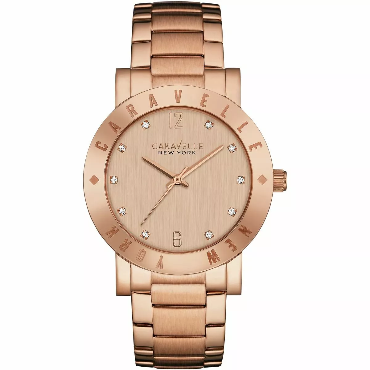 Ladies Caravelle New York Boyfriend Rose Gold Watch 44L201