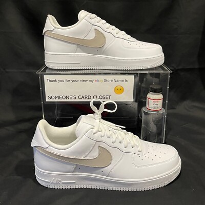 Nike Air Force 1 Low White (Putty Custom Painted Swoosh) SC-#62W