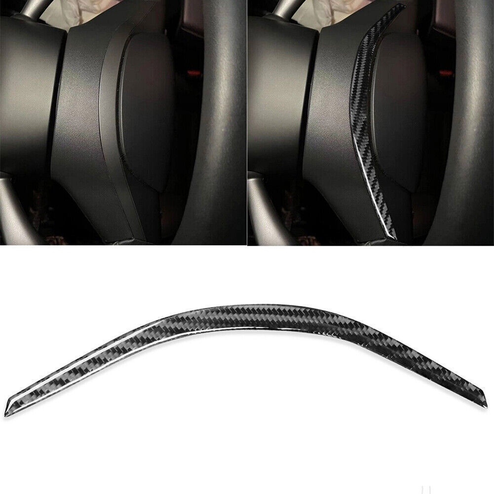 For Tesla Model Y/3 Carbon Fiber Interior Above Steering Wheel Cover Trim Strip