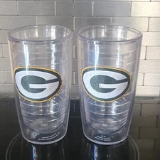 Green Bay Packers TERVIS 16oz Hot Cold Tumbler No Lids Set of 2