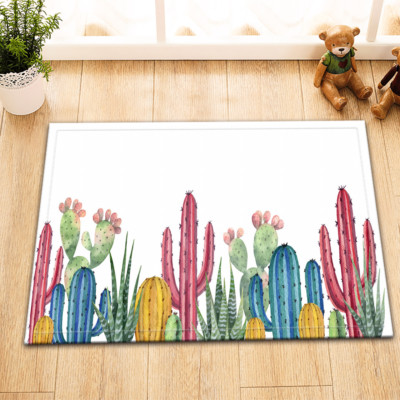 Colorful Cactus Green Plants Bath Mat Bathroom Carpet Bedroom Floor Rug Non-Slip