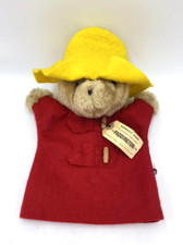Eden Paddington Bear Hand Puppet Red Felt Jacket Yellow Hat Vtg 1981