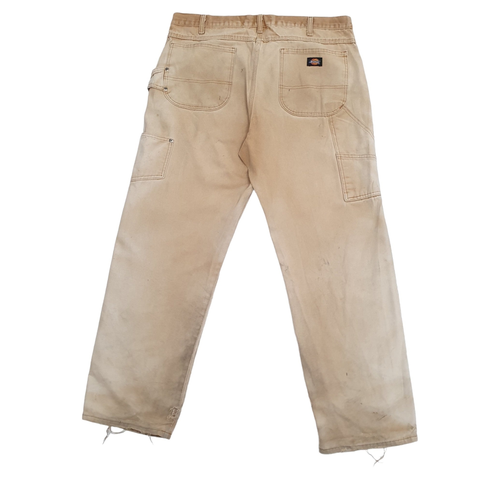 DICKIES Carpenter Workwear Trousers Cotton Brown Mens W38 L32 image 4
