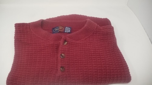 2 REPP LTD Herren Rundhalsausschnitt Pullover 2XLT 3 Knöpfe Burgund & 3XLT grün - Bild 5 von 10