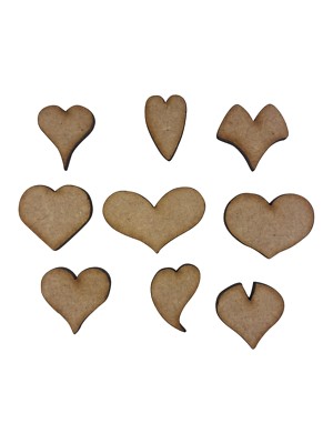 30x verschiedene Herzen 2/3cm Holz Basteln Verzierungen Laser geschnitten Form MDF