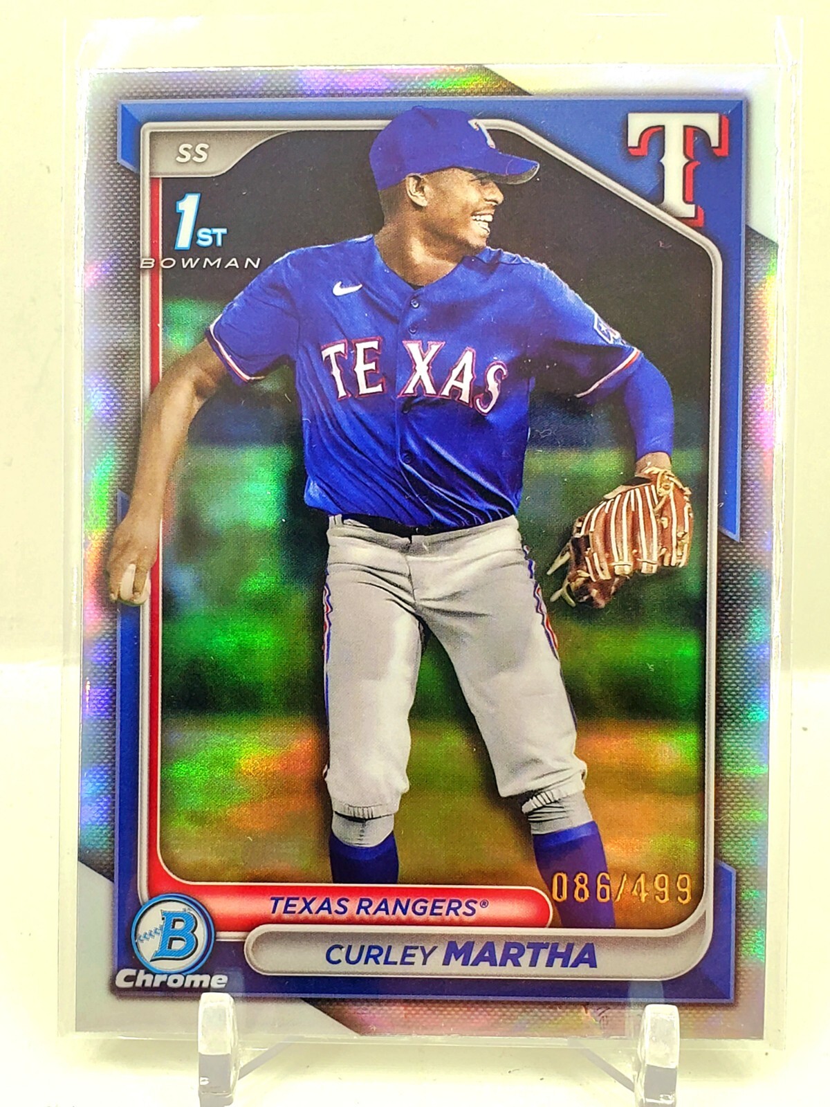 2024 Bowman Chrome 1st Curley Martha Refractor 86/499 Rangers Silver ROOKIE RC