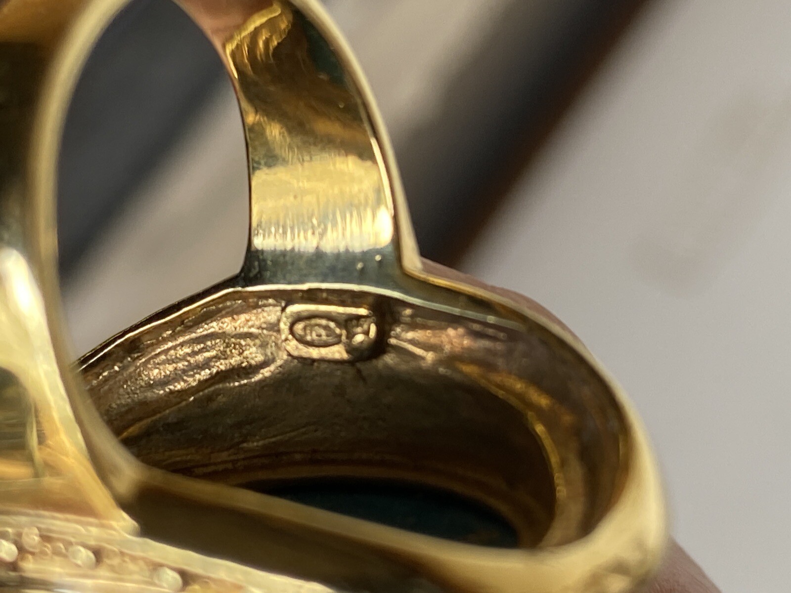 Denim Lapis Statement Ring Gold Plated Sterling S… - image 7