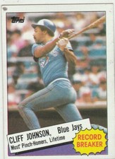 FREE SHIPPING-MINT-1985 (BLUE JAYS) Topps #4 Cliff Johnson RECORD BREAKER