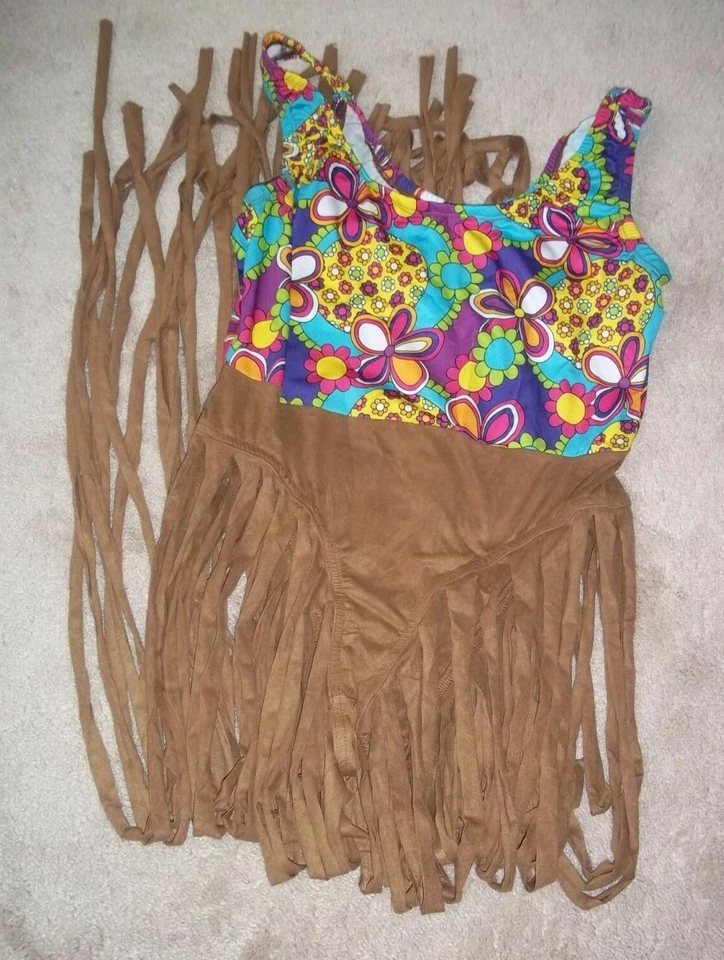 Starline сексуальный женский хиппи/хиппи костюм ~ бахрома Детский комбинезон ~ обруч для волос ~ ремень размер большой - Изображение 4 из 4