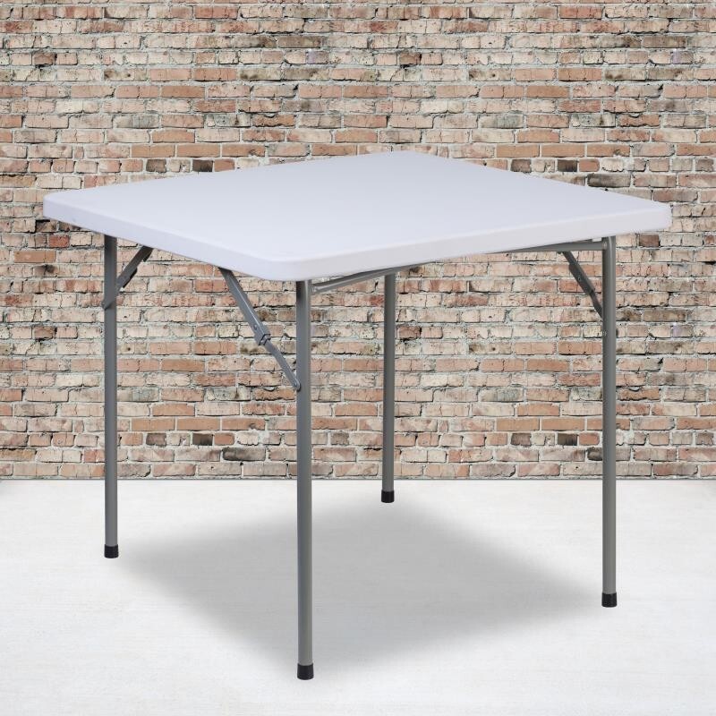 34'' Square Multi Purpose Granite White Plastic Folding Table 