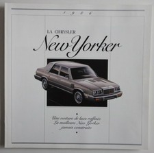 CHRYSLER NEW YORKER 1986 dealer brochure catalog - French - Canada
