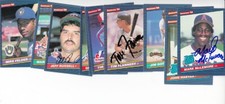 11 signed 1986 Donruss cards Mark McLemore RC Jeff Russell Tim Flannery Jim Gott