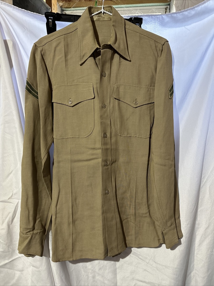WW2 USMC US Marine Corps Dress Uniform Wool Shirt w WW2 USMC US Marine Corps Dress Uniform Wool Shirt w