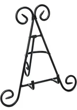 Set of 2 Super Z Outlet 12" Tall Black Iron Adjustable Display Plate/photo Stand