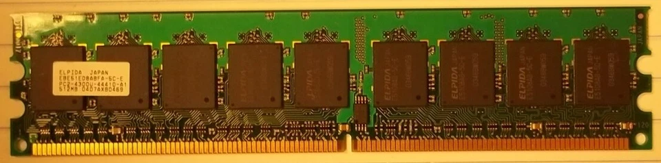 Elpida 512MB PC2-4200 DDR2-533MHz ECC Unbuffered CL4 240-Pin DIMM * EBE51ED8ABFA - Image 2 of 4