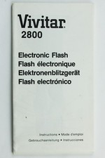 191036 Vivitar 2800 Electronic Flash Genuine Original User Instruction Manual