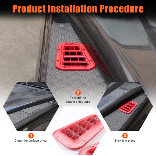 For 1983-2016 Land Rover Defender Front Hood Wing Top Air Intake Vents Cover Red - Picture 11 of 24