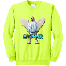 NEW Art Society RAP ICON ANGEL SAFETY GREEN Crew Sweater SM-4XLARGE MADE IN USA